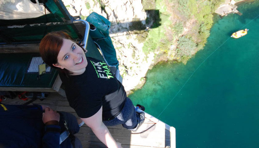 Taupo Bungy, der Moment vorm Sprung